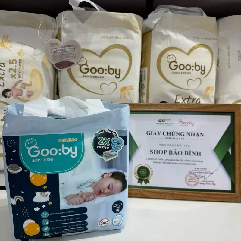 [Combo 2] Bỉm Đêm Tã,Bỉm Gooby Extra mềm mại,an toàn,thấm hút size NB/S/S-M/M/L/XL/XXL/XXXL cho bé Sơ Sinh-35kg +có quà tặng bim chobe tã  quần 7