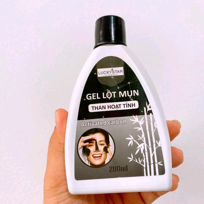 kèm cọ+ giấy Gel lột mụn than hoạt tính Lucky Star 200ml Skincare Làm Đẹp Da