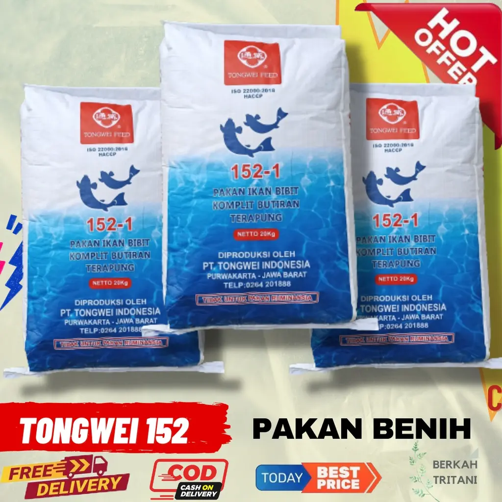 TONGWEI 152-1 250gr Pakan Benih Ikan Tinggi