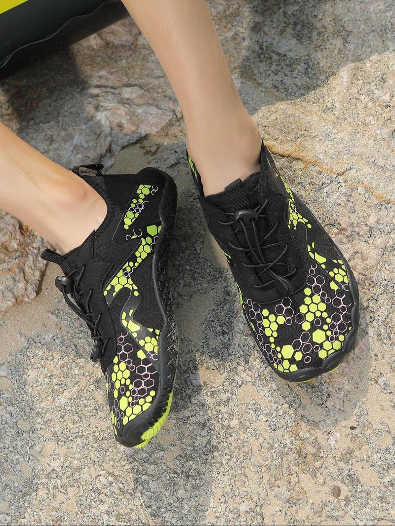 Product Introduction of Sporty Men's Colorblock Drawstring River Trekking Shoes, Lightweight Breathable Non-slip Water Shoes, Quick Drying Fishing Shoes,  Barefoot Shoes,  Outdoor Sports Shoes 9