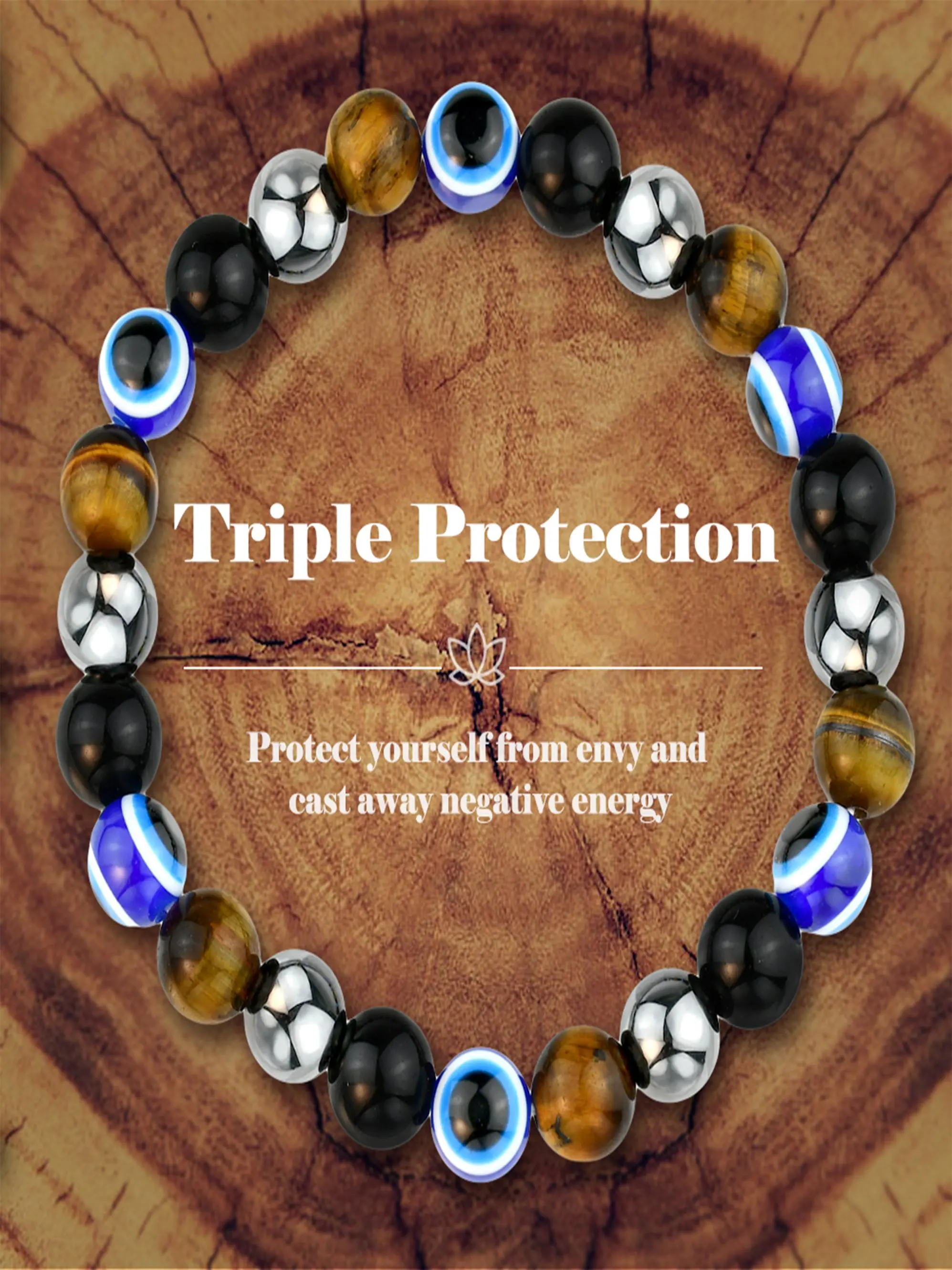 Evil Eye Design Beaded Bracelet, Fashionable Stretch Bracelet for Women & Men, Trendy All-match & Exquisite Jewelry for Birthday Gift