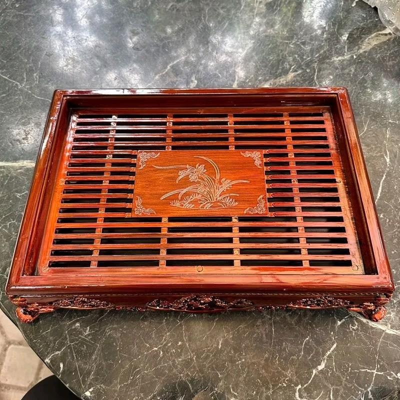 Khay trà Dáng Sập Vân Giả Gỗ,  Nhựa  Nguyên chất  Cao cấp lịch sự  hoa tiết đẹp sang trọng độ bền cao 2
