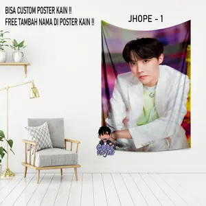 POSTER KAIN JHOPE - hiasan dinding BTS - dekorasi dinding kamar member bts j-hope - Giant poster - ukuran 140x90cm