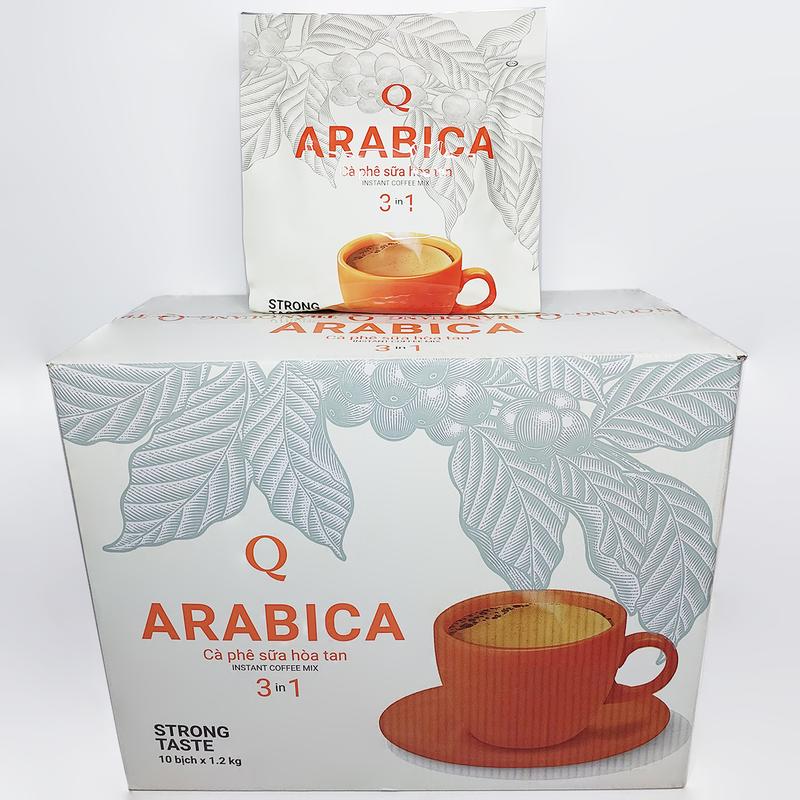 Thùng Cà phê sữa Arabica Trần Quang (10 bịch lớn 1.2Kg x 60 gói nhỏ 20g) Coffee Cafe arabica