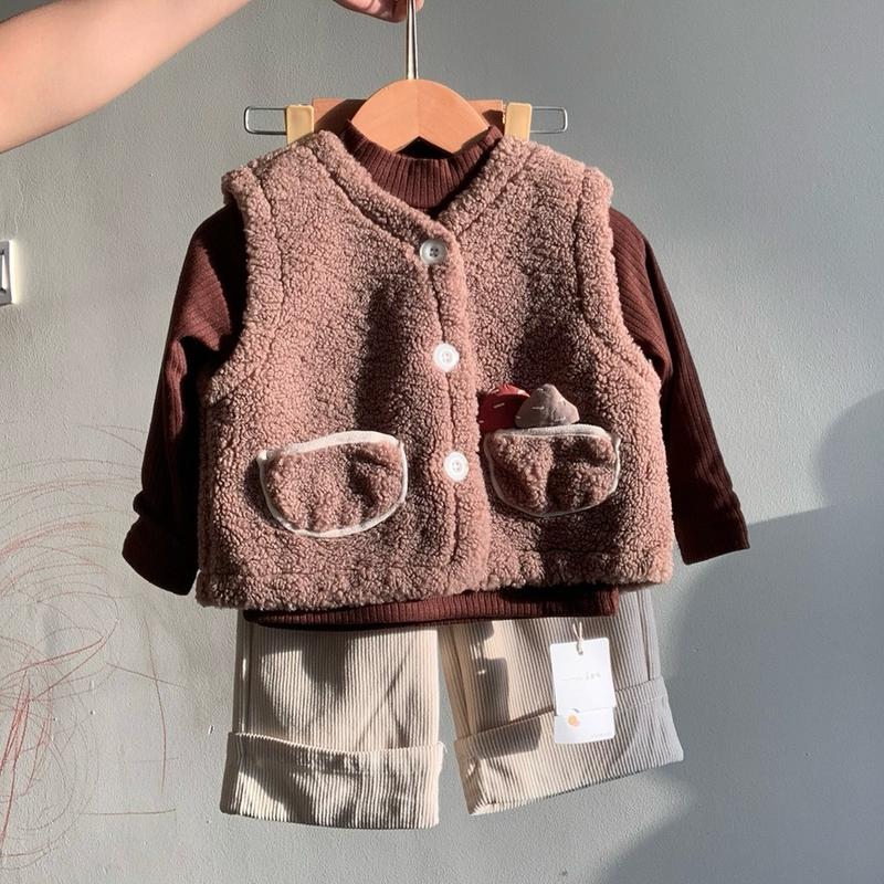 Hanglee.review Sét Bộ Áo Quần Lót Nỉ Kèm Ghile Lông Cho Bé Gái 11kg Đến 24kg Gile