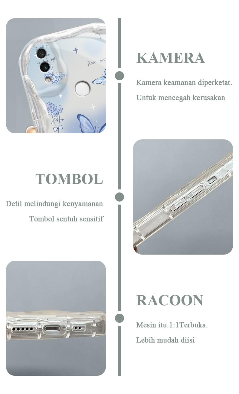 Product Introduction of Casing hp RedmiNote7/Note7PRO/Note7S  Kupu-kupu lucu transparan gelombang soft shell wanita mewah ringan kelas atas all-inclusive anti-fall case 45
