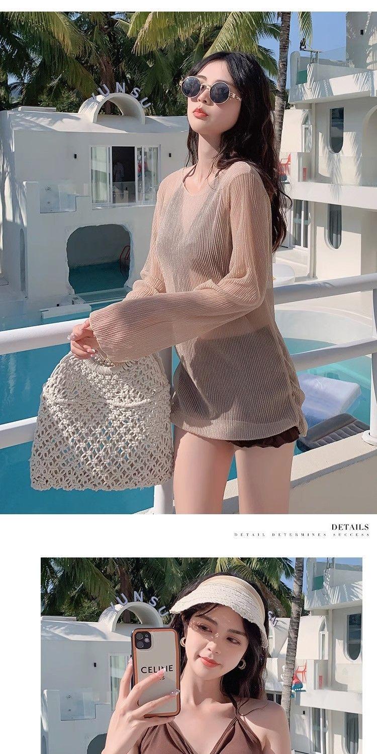 Product Introduction of Bộ đồ bơi hai món cho nữ Bộ ba món thời trang đi nghỉ mới mùa hè Bộ đồ bơi mùa xuân nước nóng gợi cảm dài tay ôm sát tôn dáng bảo thủ 9