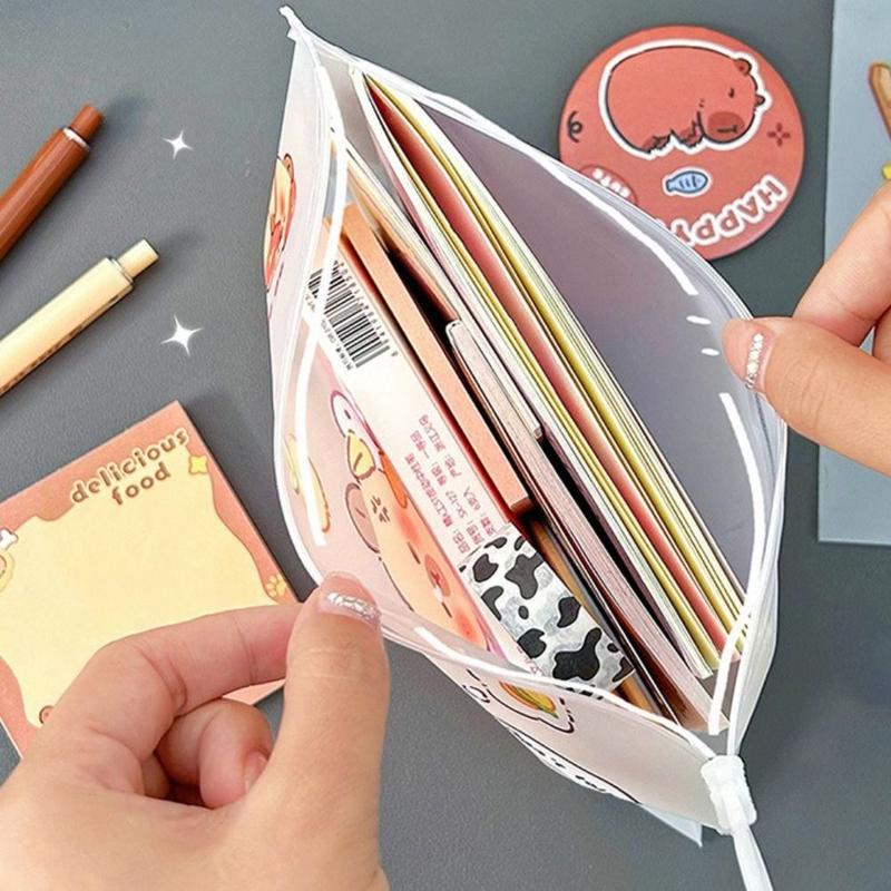 Product Introduction of Roblue New PVC Capybara File Bag Cute Cartoon Transparent Test Paper Storage Pouch Light Large Opening School Supplies Student 12