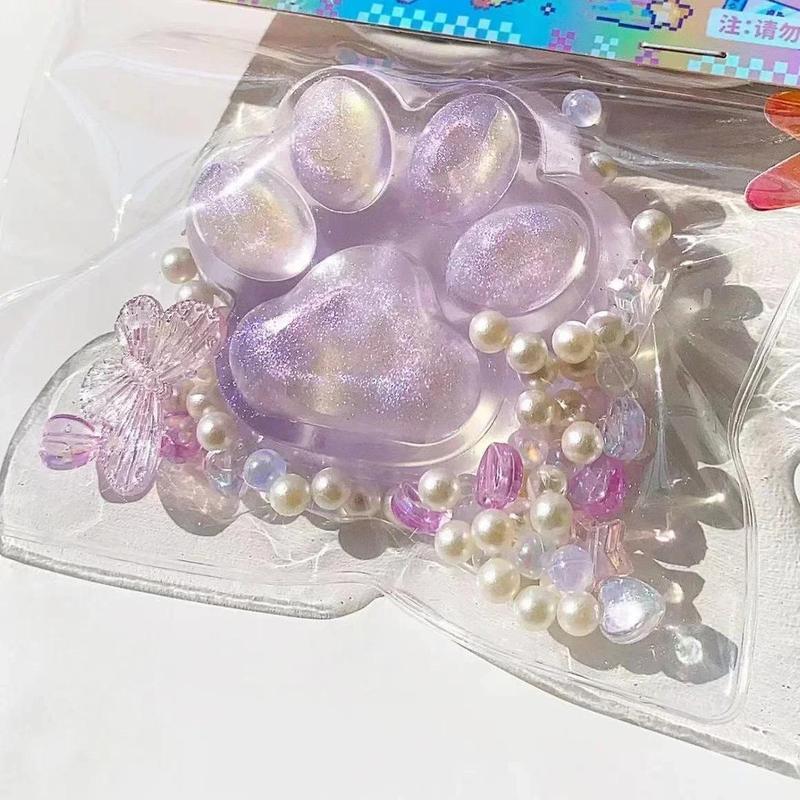 Đồ Chơi Squishy Mochi Taba, Thiết Kế Chân Mèo Ngọc Trai, Chân Mèo Lấp Lánh Làm Bằng Silicon, Lên Ngược Chậm, Đồ Chơi Giảm Căng Thẳng Đồ Chơi Thông Hơi Giải Tỏa Căng Thẳng