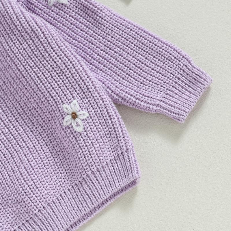 Product Introduction of Baby Girl Sweater, Long Sleeve Crew Neck Flower Winter Warm Knit Pullover Sweater Infant Clothes 53
