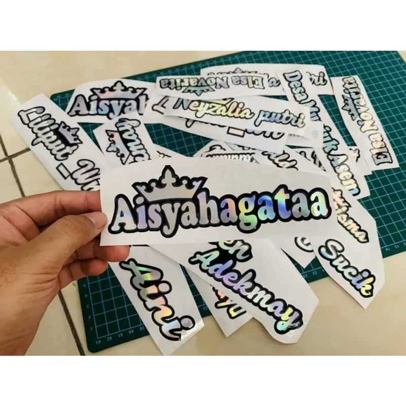 CUSTOM STIKER NAMA HOLOGRAM