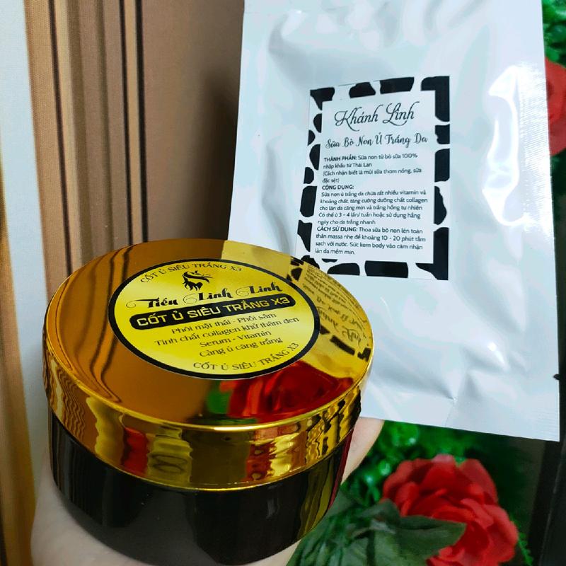 CỐT Ủ SIÊU TRẮNG X3 phôi nuôi da.phôi sâm. tinh chất collagen khử thâm đen. vitamin và serum. càng ủ càng trắng 250g