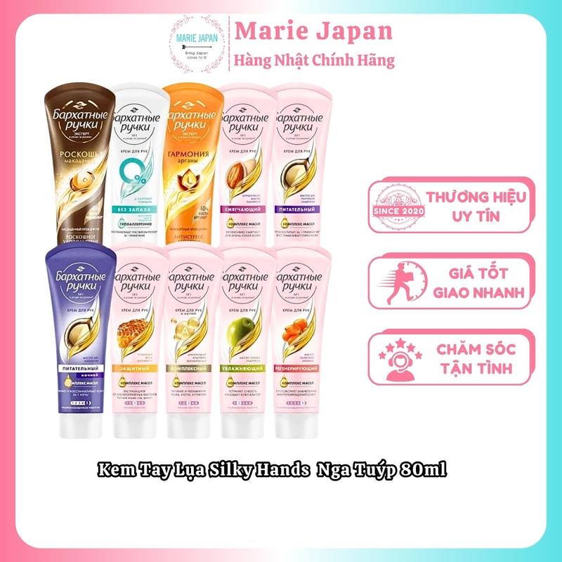 Kem Lụa Silky Hands Dưỡng Da Tay Nữ Silk Oil Elixir Nga Tuýp 80ml - Làm Đẹp Da Women Cosmetic Tea Milk