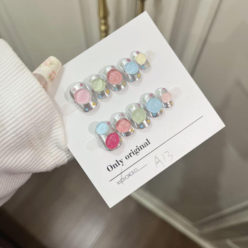 Product Introduction of Handmade Colorful Sugar Nail Stickers 184# Casual and Stylish Nail Art for Women 3