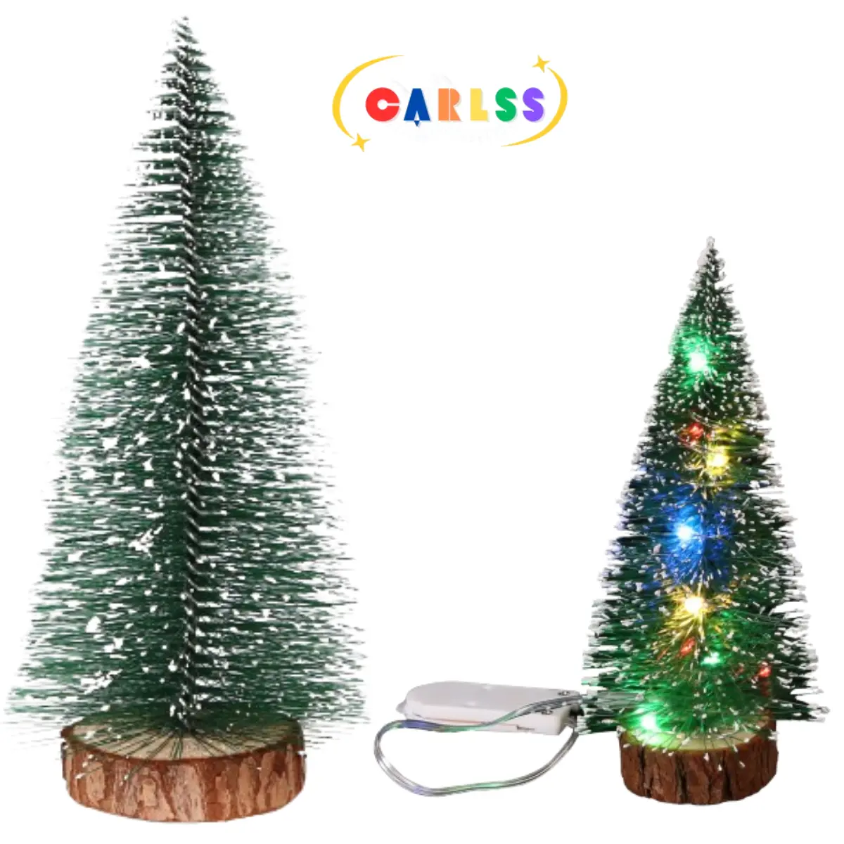 Trendy Mini Christmas Tree Artificial Table Decorations Miniature Christmas Trees Wooden Base for Christmas Gift Room Ornaments