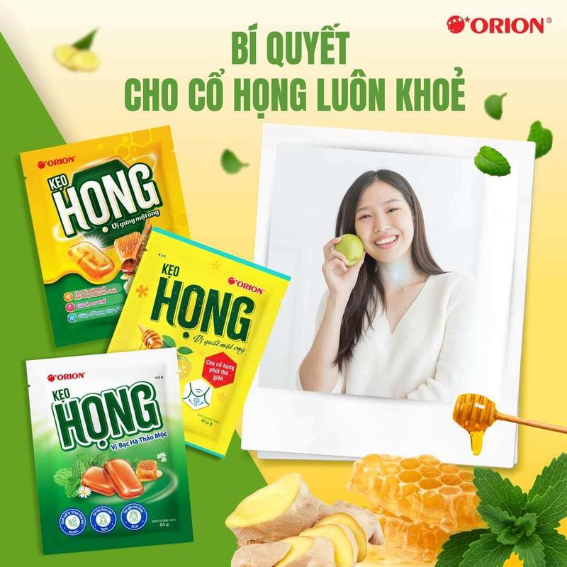  COMBO 4 BỊCH KẸO HỌNG NGẬM ORION - VỊ QUẤT MẬT ONG,GỪNG BẠC HÀ 