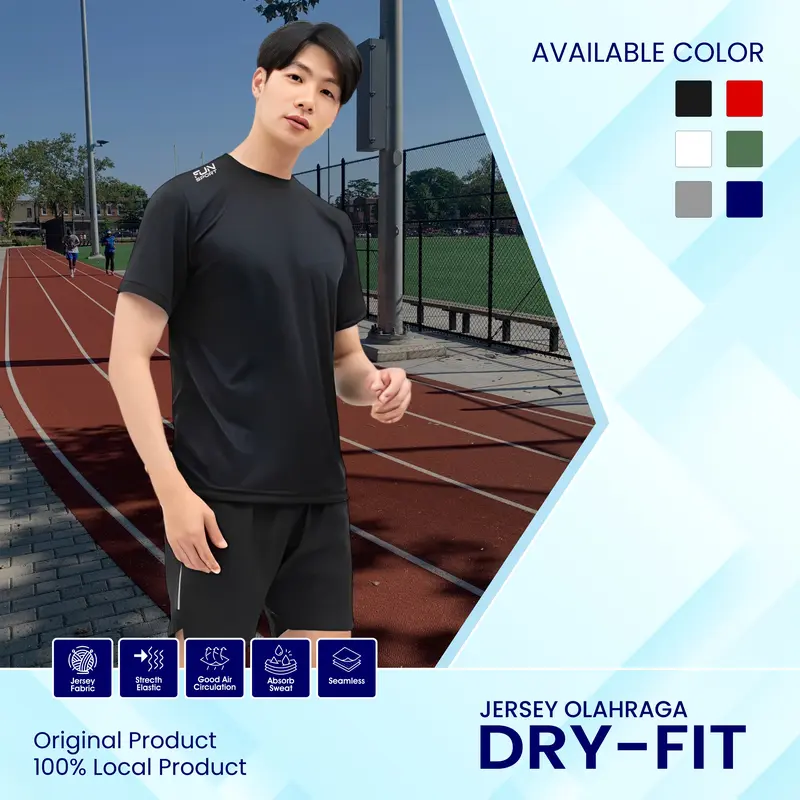 Baju Satisfy Running Kaos Unisex DryFit Anti Bau, Untuk Lari, Gym, Olahraga Pria Wanita Sport 1