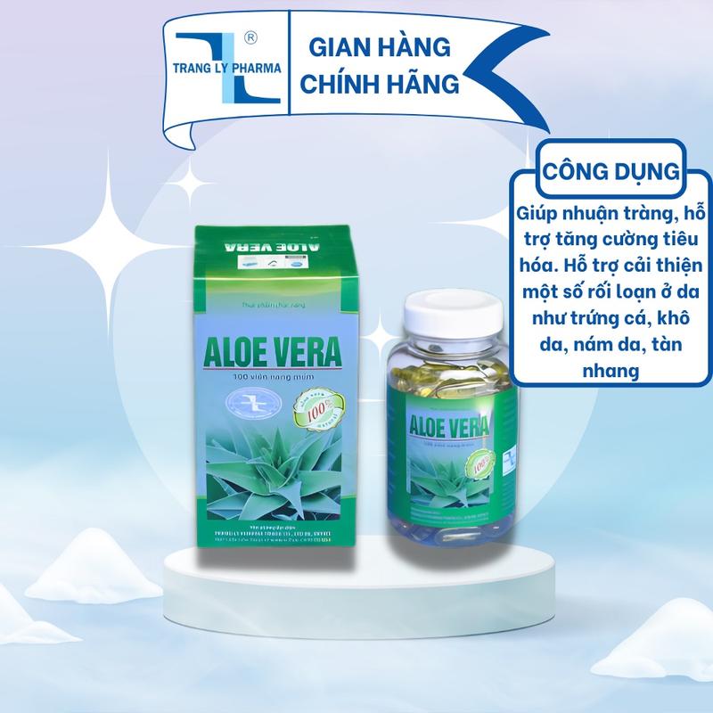 Viên uống Aloe Vera giúp nhuận tràng, hỗ trợ tăng cường tiêu hóa, cải thiện làn da mịn màng lọ 100 viên Trang Ly Pharma 2