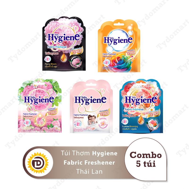 Combo 5 Túi Túi Thơm Hygiene Thái Lan Hương Hoa Thơm Mát Để Treo Tủ Quần Áo Làm Thơm 8gram túi