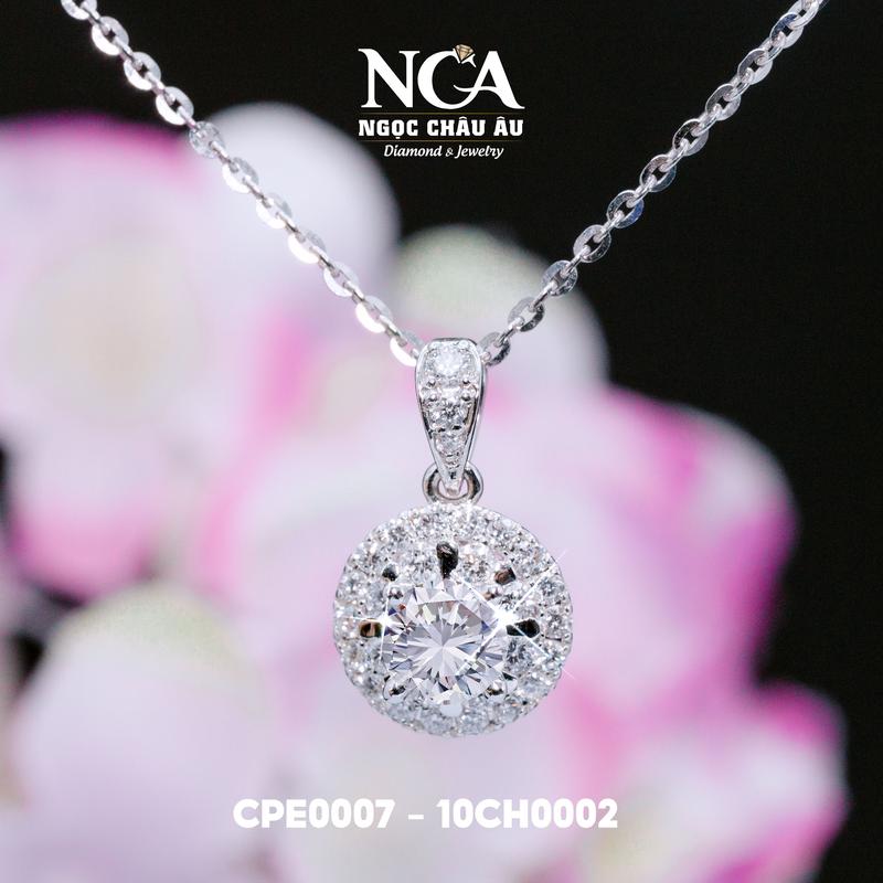 Dây chuyền + Mặt dây Kim cương Lab CVD 5.4ly (Vàng 10k) - CPE0007 - 10CH0002 1