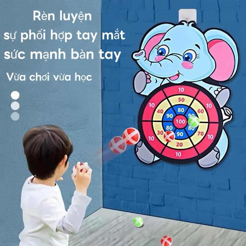 Bộ đồ chơi phi tiêu bóng dính cho bé - Hình thù vui nhộn, tăng cường tương tác gia đình