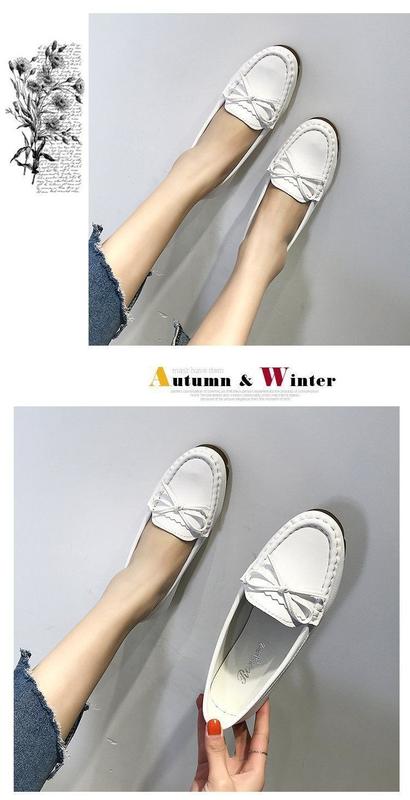 Product Introduction of Gommino Female 2024 Spring New Flat Shoes Beef Tendon Soft Bottom Slip-on Lofter Mother White Nurses' Shoes 10