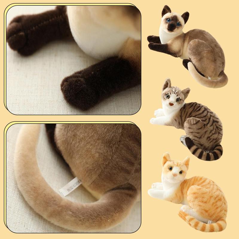 Simulation Cat Plush Toy Simulation Cat Realistic Short Plush Doll Doll Cat F8F6 7