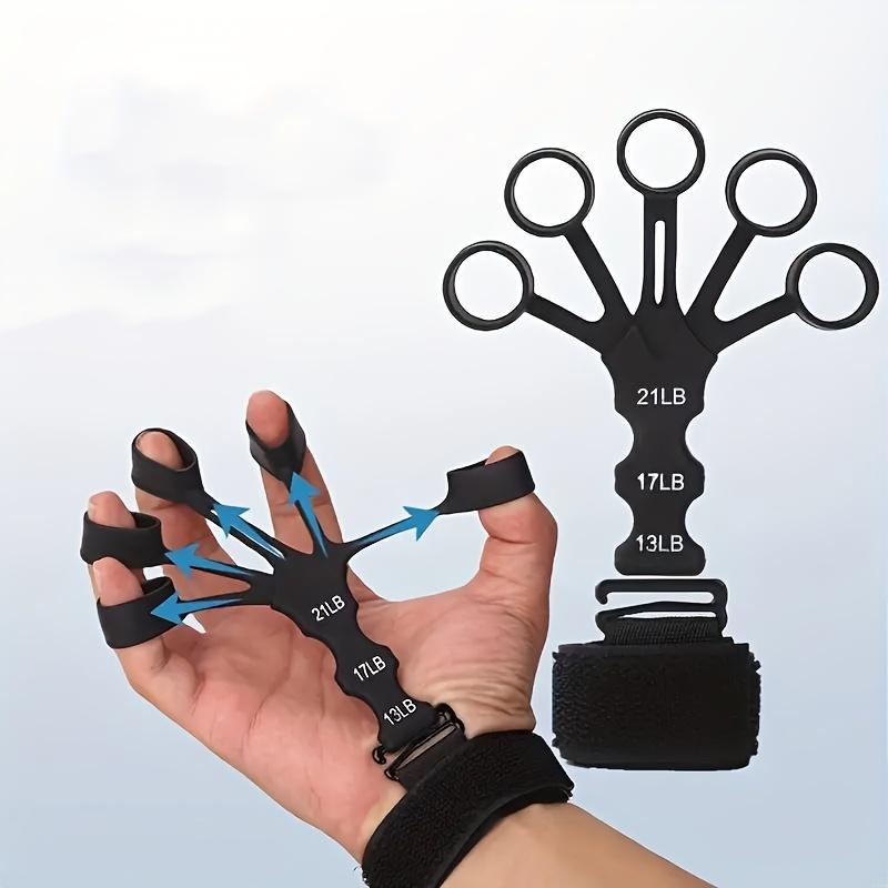 1pc Adjustable Silicone Finger Grip Strengthener - Portable Hand Exerciser with Resistance Bands for Muscle Training, Flexibility & Recovery - Black 0