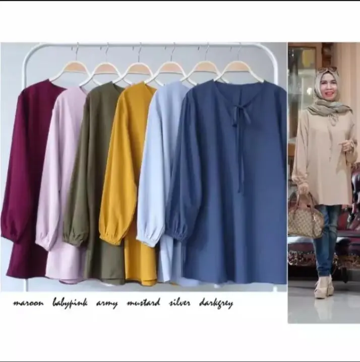 ATASAN WANITA TERBARU 2023 LIA BLUS POLOS BAHAN MOSCREF 4 UKURAN//FYP//VIRAL//KEKINIAN 1