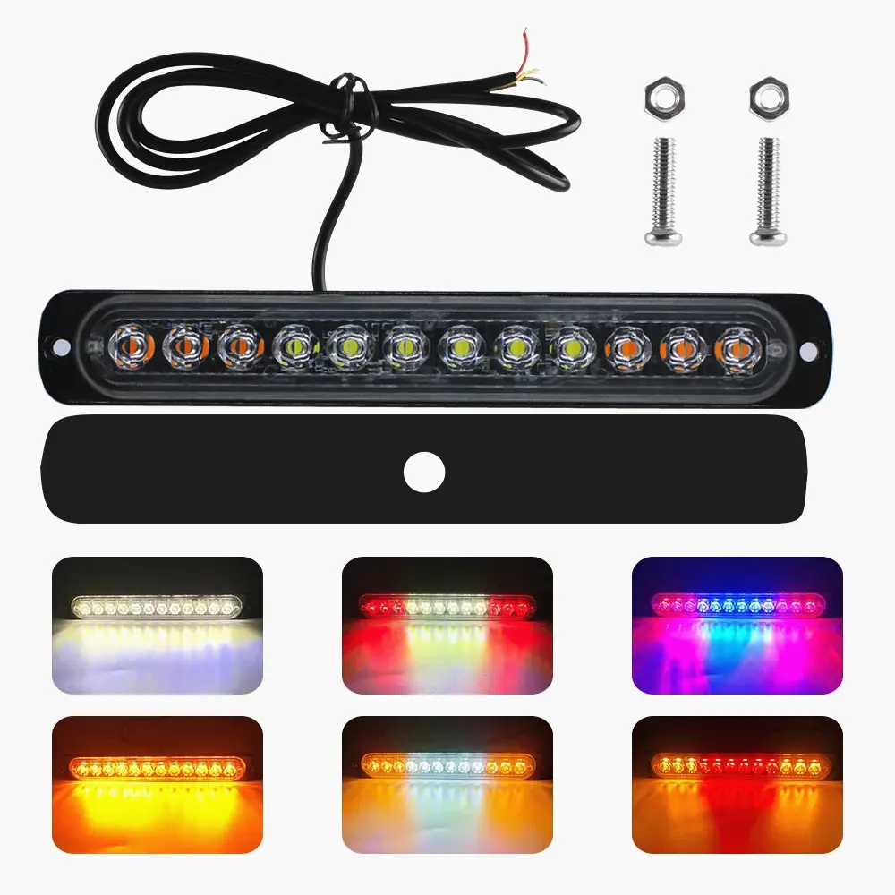 1PCS 12LED Car Led Strobe Warning Light Beacon Light Flashing Breakdown Emergency Lamp Flash LED Side Light 12V-24V