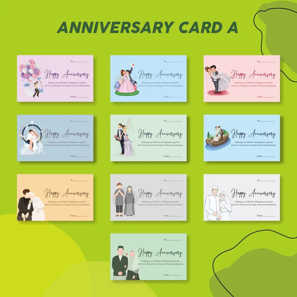 (ANNIVERSARY CARD) KARTU UCAPAN/ KARTU ANNIVERSARY KODE AC-A HARGA PER 25PCS