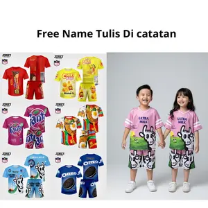 Setelan Anak Jersey Unisex Oversize Kemasan Snack Unik ultra milk pink Terbaru (Bisa Castom Nama) Oneset Free Name