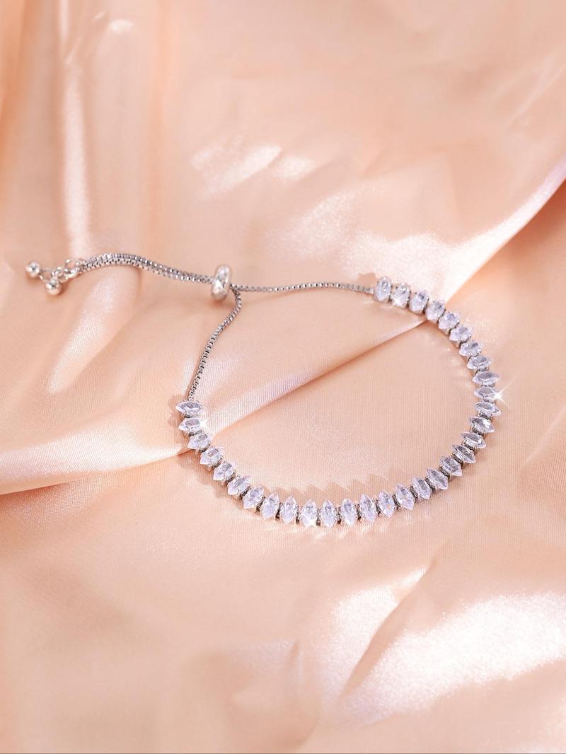 Product Introduction of Colorful Zircon Decorated Bracelet, Fashionable Jewelry for Women & Girls, Trendy All-match & Exquisite Jewelry for Birthday Gift 3