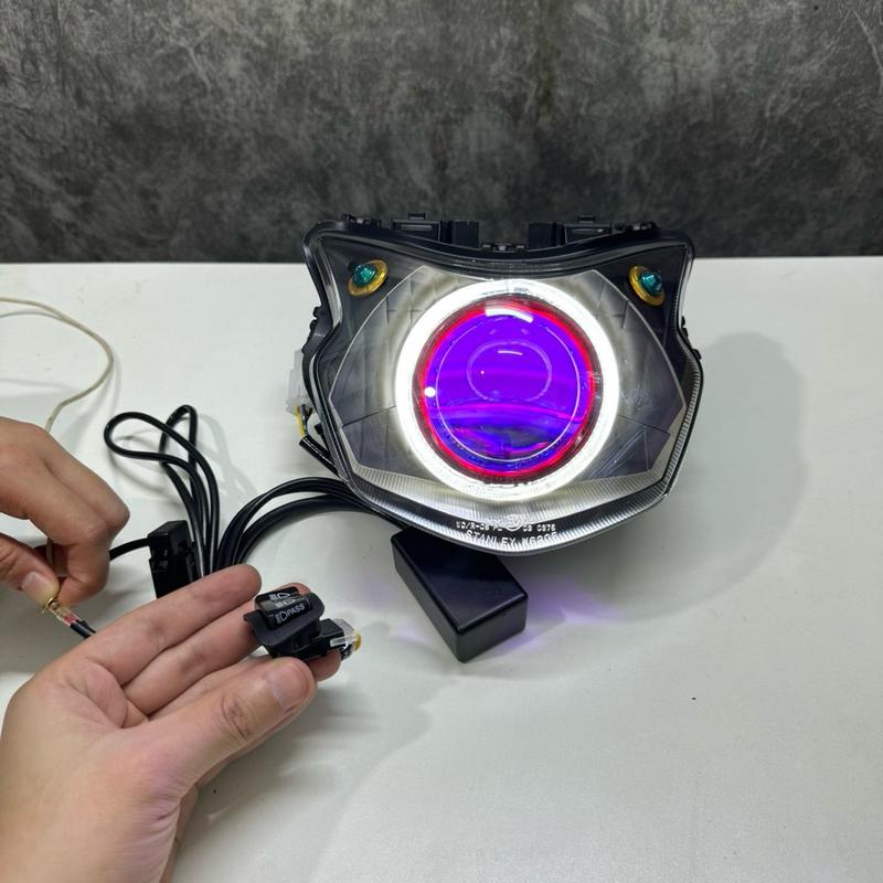 Choá đèn xe vision đời mới năm 2021 đến 2024 lên bi cầu 3.0 E11+ M10 V4 chỉnh được màu kèm mạch auto passing bật tắt đèn mắt quỷ