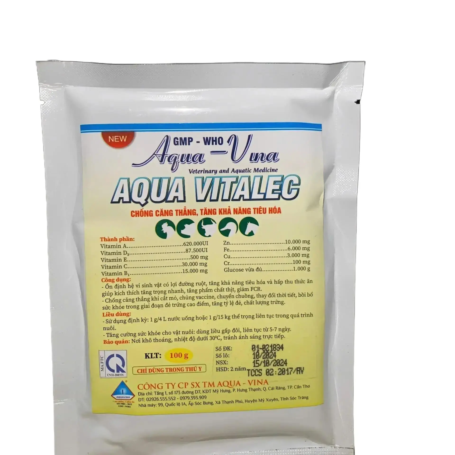 5 gói AQUA VITALEC vitamin khoáng chất tổng hợp cho gà và chim bồ câu