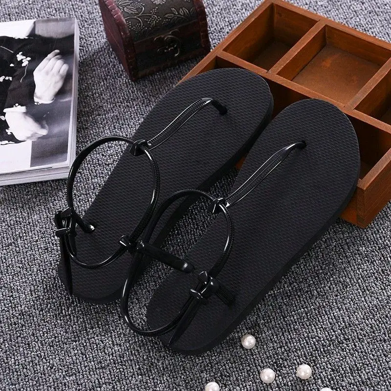 Sandal Tali Hitam Keren Pol 0