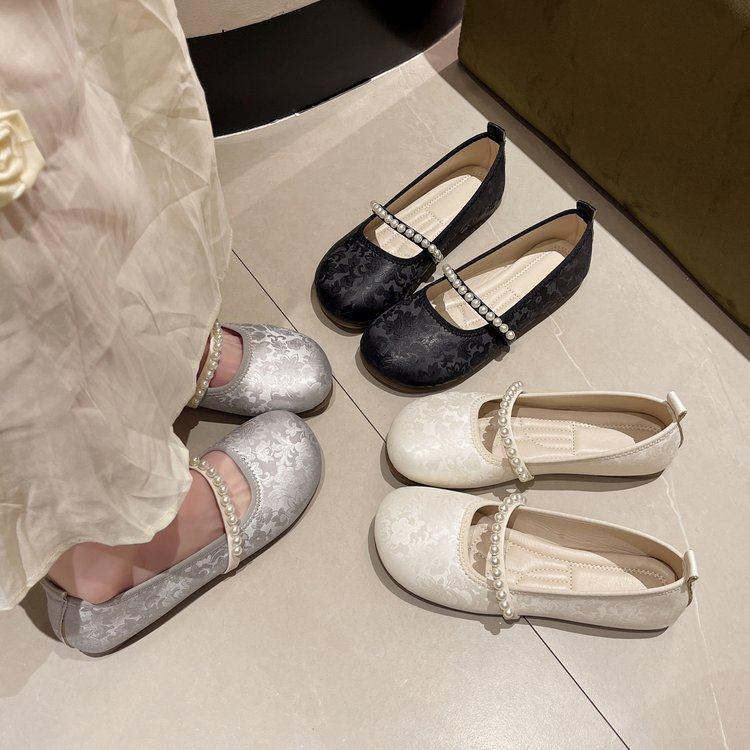 2026 New Style Gentle Shoes Flat Single Shoes for Women 2025 New Spring and Autumn Mary Jane Shoes to Match Dresses Plus Size Maternity Shoes