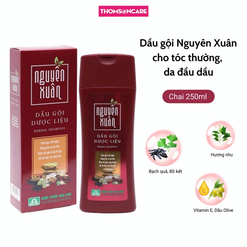 Dầu gội Nguyên Xuân đỏ nâu dùng cho tóc thường da đầu dầu - Chai 250ml Nữ và Nam Women & Men