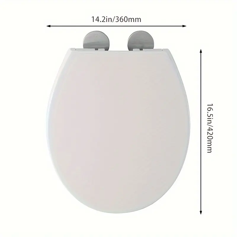 [Quiet Toilet Seat] 1pc Soft & Ergonomic Quiet Close Toilet Seat Cover, Thickened PP Plastic Bowl Lid | Easy Clean, Non-Textile, No Electricity Needed for Bathroom Comfort 2