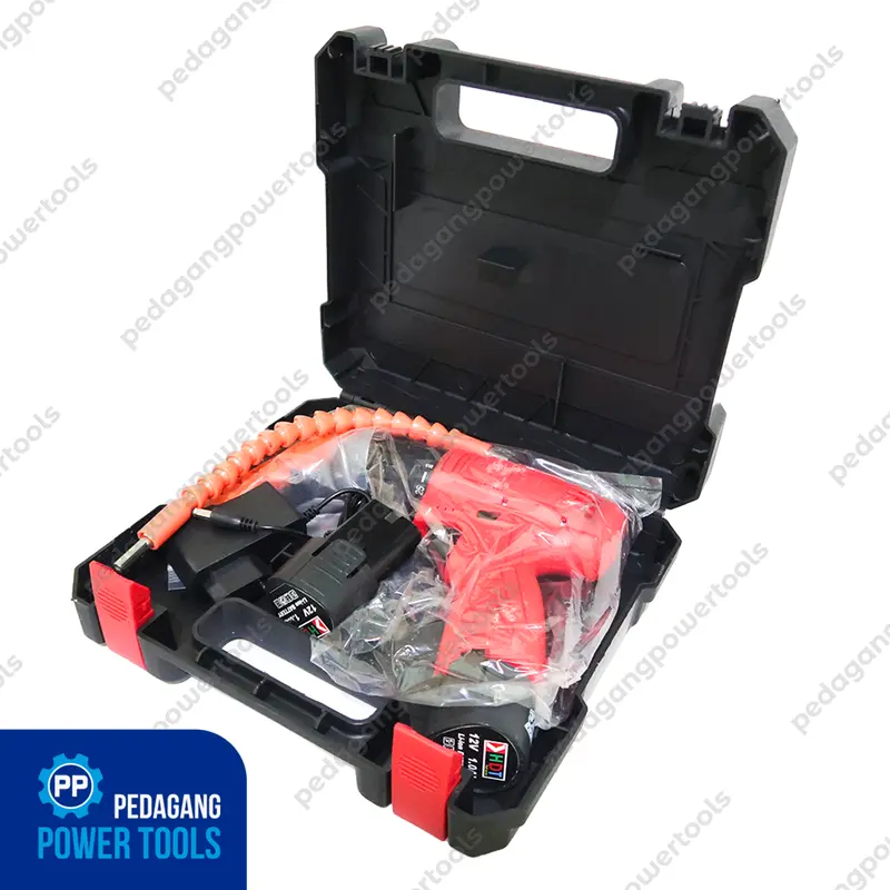 HDT CDD405 MESIN BOR CHARGER AKSESORIS CORDLESS DRILL BATERAI 12V SET 8