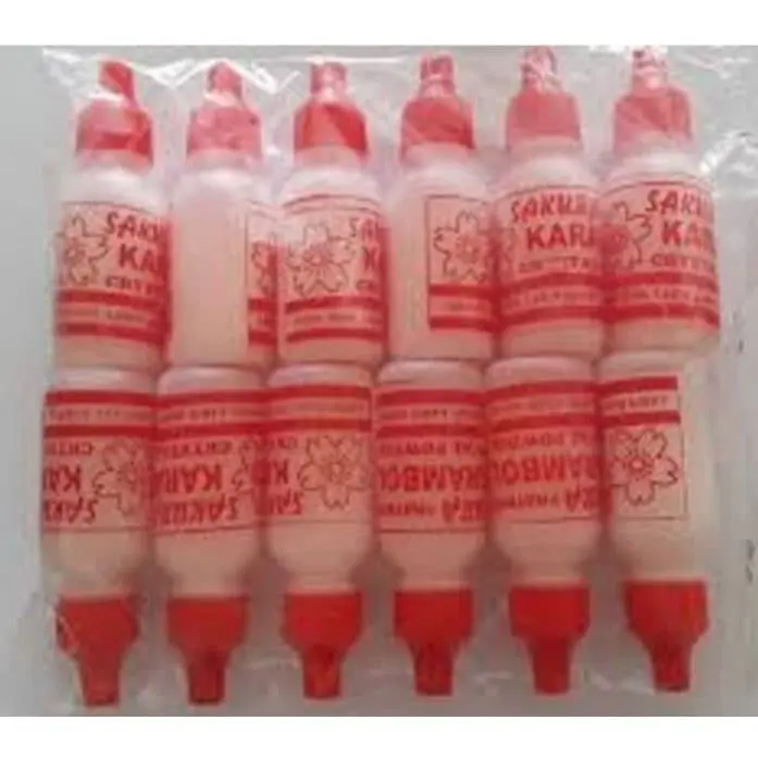 Bedak Kristal Karambol sakura kasar merah - isi 12botol - lusinan 0