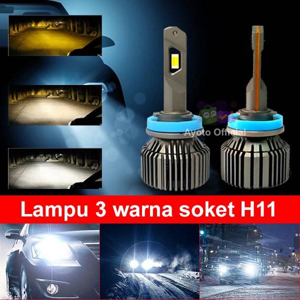 AYOTO A3 H11 45 W Sepasang 2 Pcs Lampu Kabut Foglamp 3 Warna LED 0