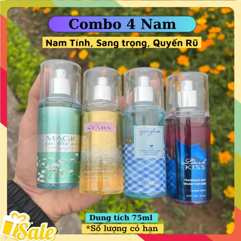Combo 4 chai body mist 75ml hương thơm sang trọng, quyến rũ 2