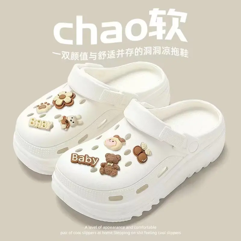 Giày Croc Cho Nữ, Hàng Mới Về Mùa Hè 2024, Không Trơn Trượt, Chống Mài Mòn, Chống Bụi Bẩn, Thoáng Khí, Kín Ngón Chân, Dép Đi Biển, Thích Hợp Cho Nữ 6