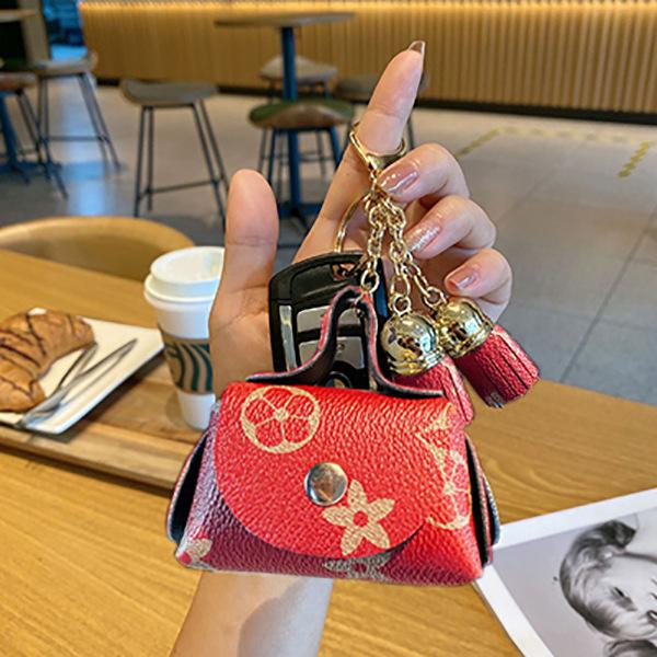 Túi thay đổi da mini, túi lưu trữ, mặt dây chuyền Bag Nữ Clutch vida cam 4