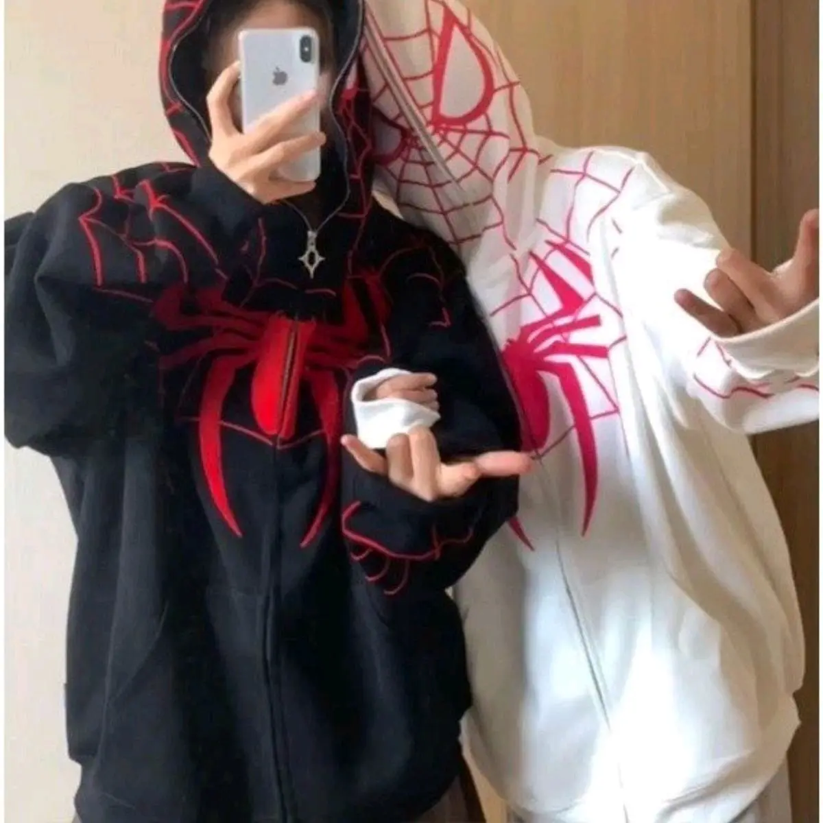 Áo khoác hoodie nỉ mũ in hình nhện siêu hot 2024