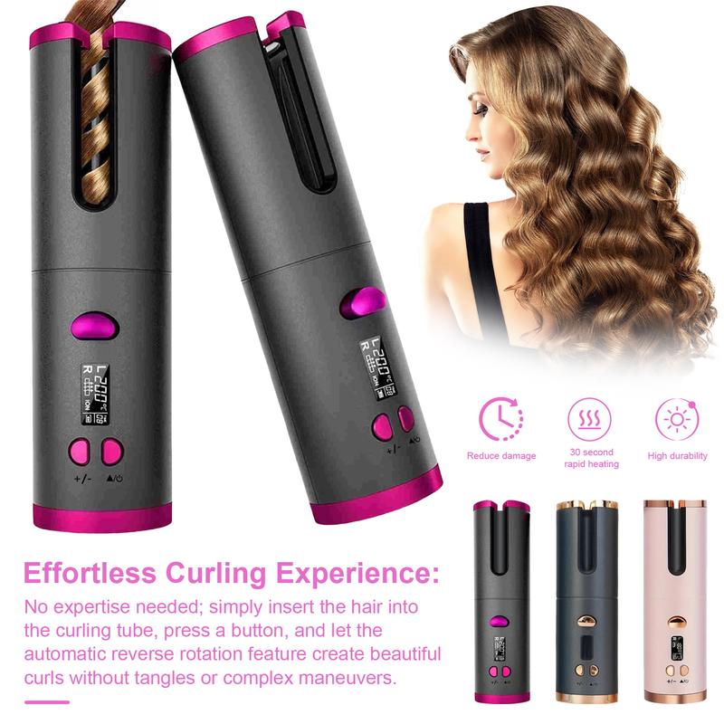 Cordless Automatic Hair Curling Iron 6 Temperature Adjustabl - TikTok ...
