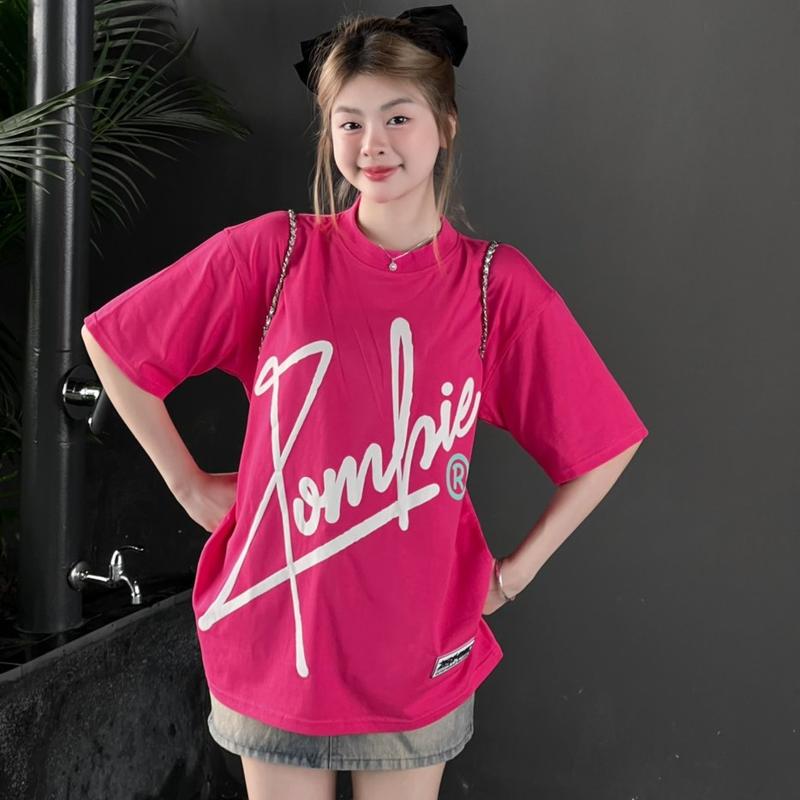 Áo Thun ZOMBIE CLUB CHỮ KÝ in nổi Chính Hãng 230gsm Cotton100 Top Nam Nữ