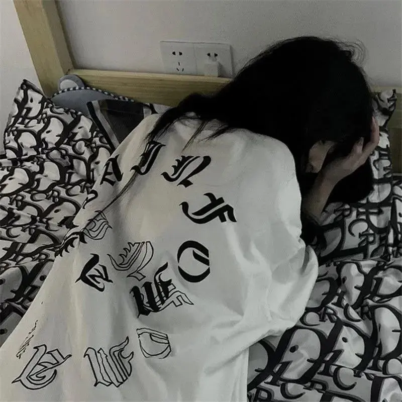56198#[Milk Silk] T-shirt Top Women's Loose Ins Trendy Half Sleeve Clothes Female Students Korean Style 2022 New