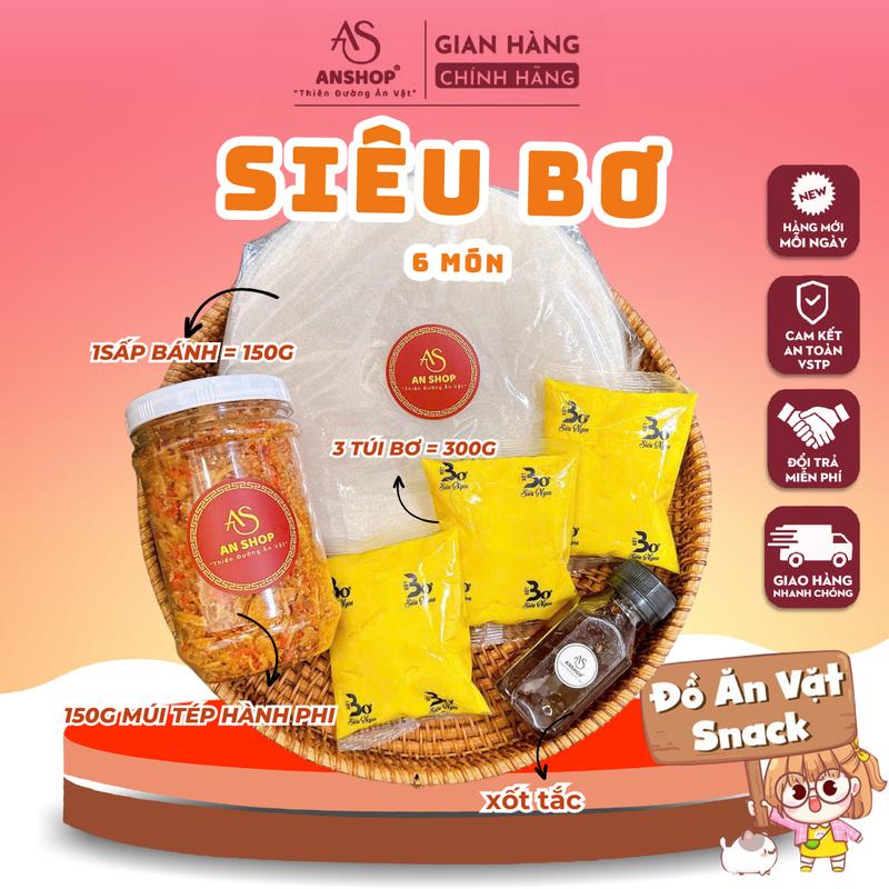   COMBO SIÊU BƠ AN SHOP  BÁNH TRÁNG PHƠI SƯƠNG  ĐỒ ĂN VẶT SNACK  Food 